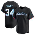 harde M.Marlins #34 Liam Hicks Player Black Home Limited Stitched Jerseys