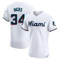 harde M.Marlins #34 Liam Hicks Player White  Home Limited Elite Stitched Jerseys