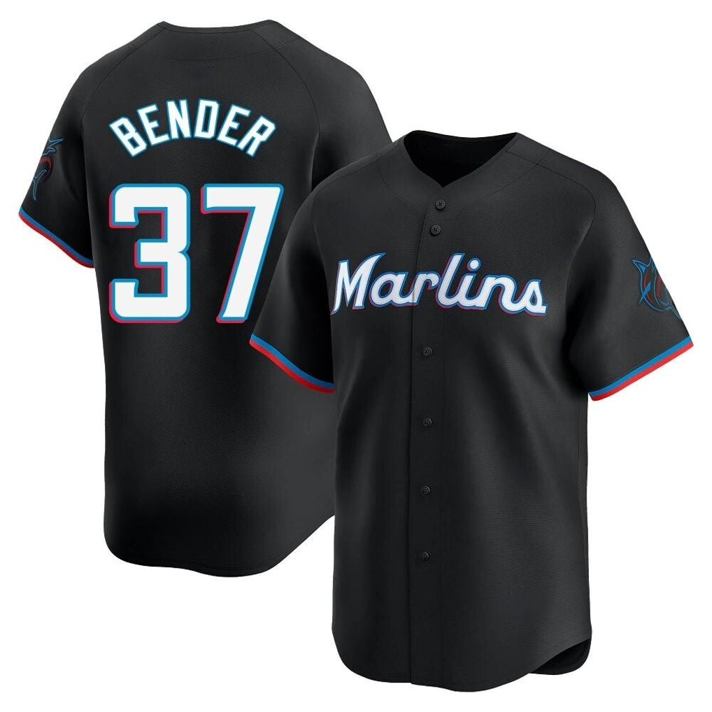 harde M.Marlins #37 Anthony Bender Player Black  Home Limited Stitched Jerseys