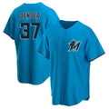 harde M.Marlins #37 Anthony Bender Player Blue Home Game Stitched Jerseys