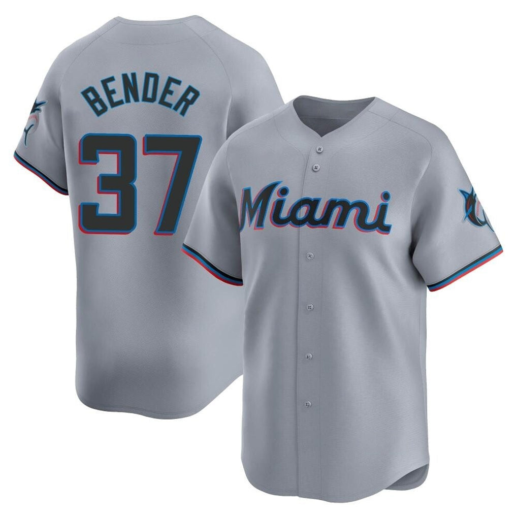harde M.Marlins #37 Anthony Bender Player Gray Home Limited Stitched Jerseys
