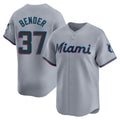 harde M.Marlins #37 Anthony Bender Player Gray Home Limited Stitched Jerseys