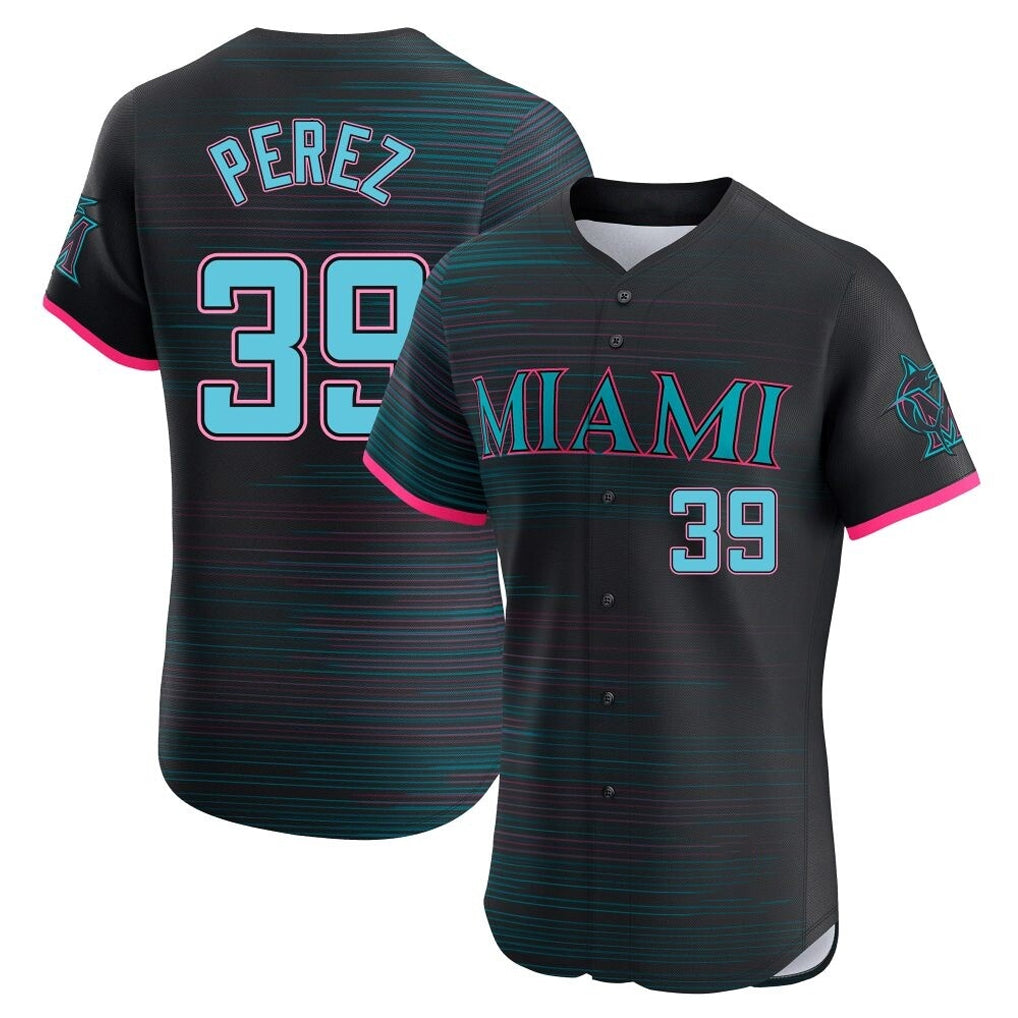 harde M.Marlins #39 Eury Perez Player Black City Connect Home Limited Elite Stitched Jerseys
