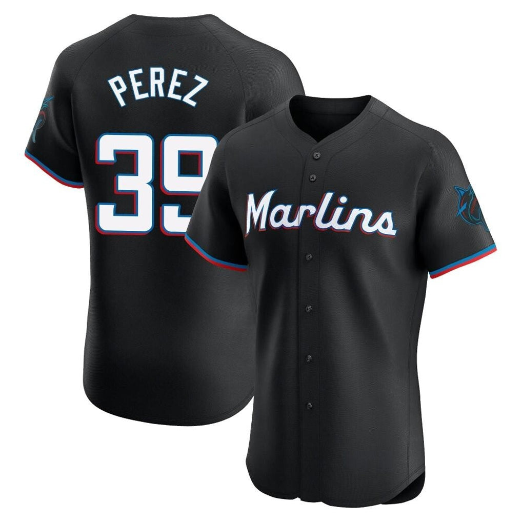 harde M.Marlins #39 Eury Perez Player Black Vapor Home Limited Elite Stitched Jerseys