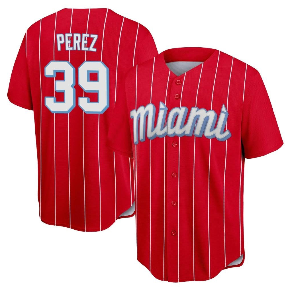 harde M.Marlins #39 Eury Perez Player Red City Connect Home Game Stitched Jerseys