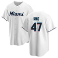 harde M.Marlins #47 John King Player White  Home Game Stitched Jerseys