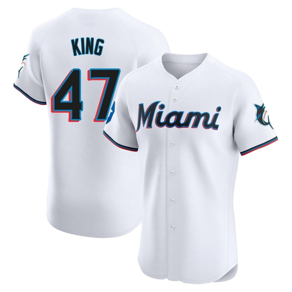 harde M.Marlins #47 John King Player White  Home Limited Elite Stitched Jerseys