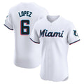 harde M.Marlins #6 Otto Lopez Player White  Home Limited Elite Stitched Jerseys