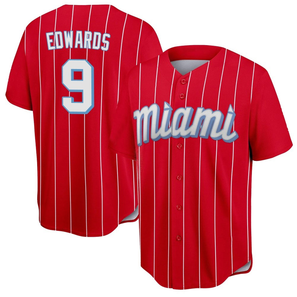 harde M.Marlins #9 Xavier Edwards Player Red City Connect Home Game Stitched Jerseys