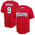 harde M.Marlins #9 Xavier Edwards Player Red City Connect Home Game Stitched Jerseys