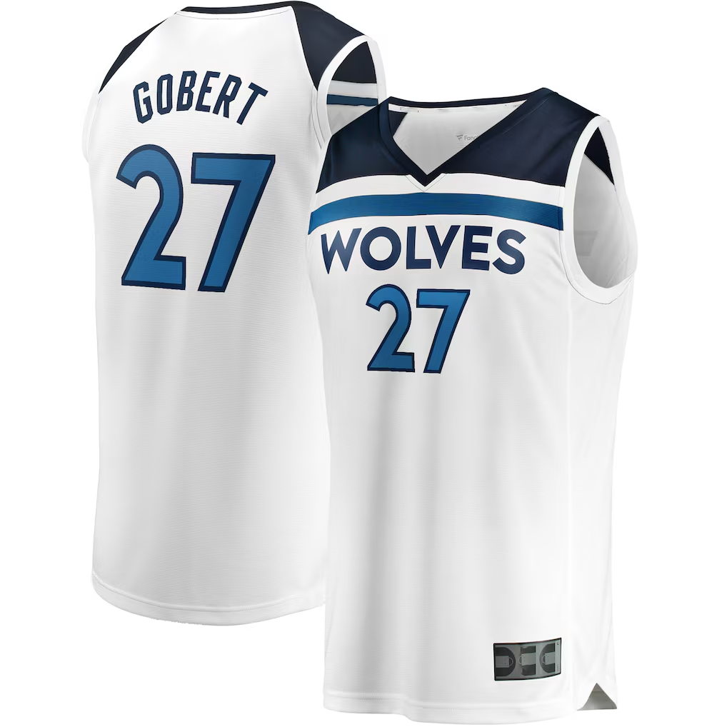 harde M.Timberwolves #27 Rudy Gobert White Fast Break Replica Player Stitched Jerseys - Association Edition