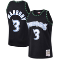 harde M.Timberwolves #3 Stephon Marbury Mitchell & Ness Black 1997-1998 Hardwood Classics Swingman Stitched Jerseys