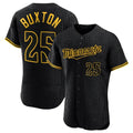 harde M.Twins #25 Byron Buxton Player Black Snake Skin City Home Limited Elite Stitched Jerseys
