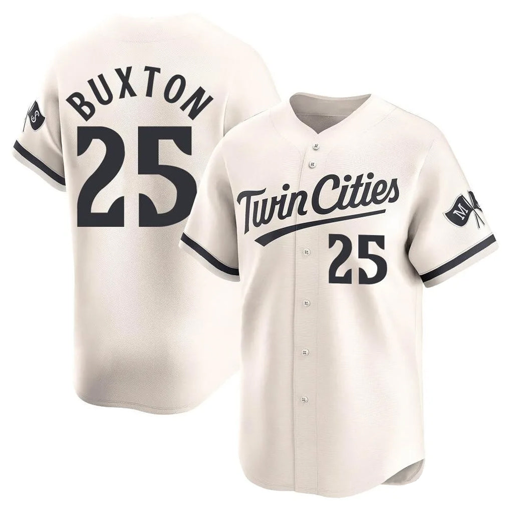 harde M.Twins #25 Byron Buxton Player Cream Home Limited Stitched Jerseys