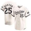 harde M.Twins #25 Byron Buxton Player Cream Home Limited Stitched Jerseys