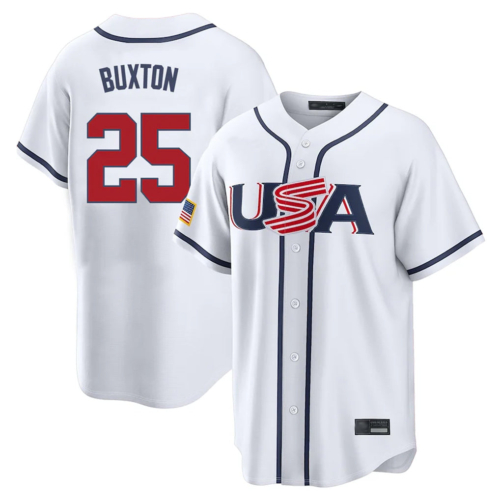 harde M.Twins #25 Byron Buxton Player White USA 2026 World Classic Limited Home Stitched Jerseys