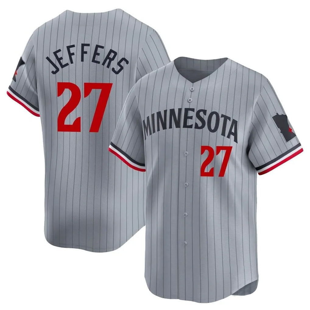 harde M.Twins #27 Ryan Jeffers Player Gray Home Limited Stitched Jerseys