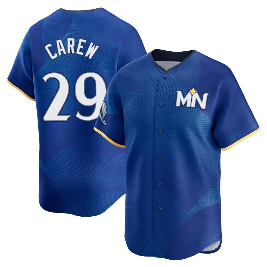 harde M.Twins #29 Rod Carew Player Royal City Connect Limited Home Stitched Jerseys