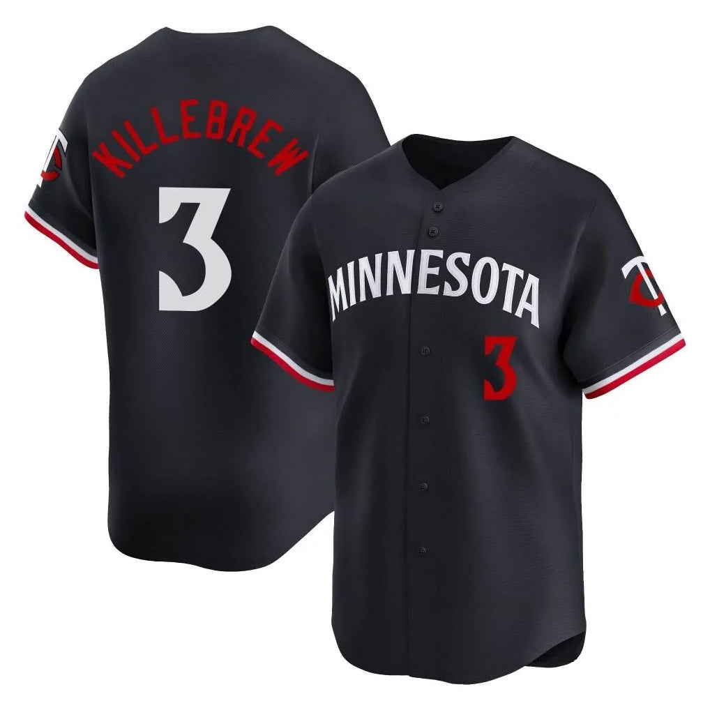 harde M.Twins #3 Harmon Killebrew Player Navy Home Limited Stitched Jerseys
