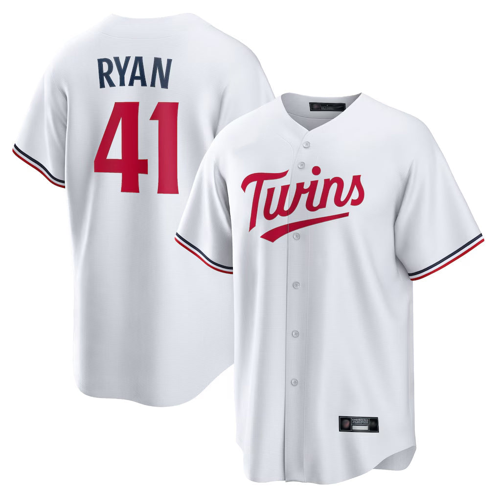harde M.Twins #41 Joe Ryan Player White Home Game Stitched Jerseys