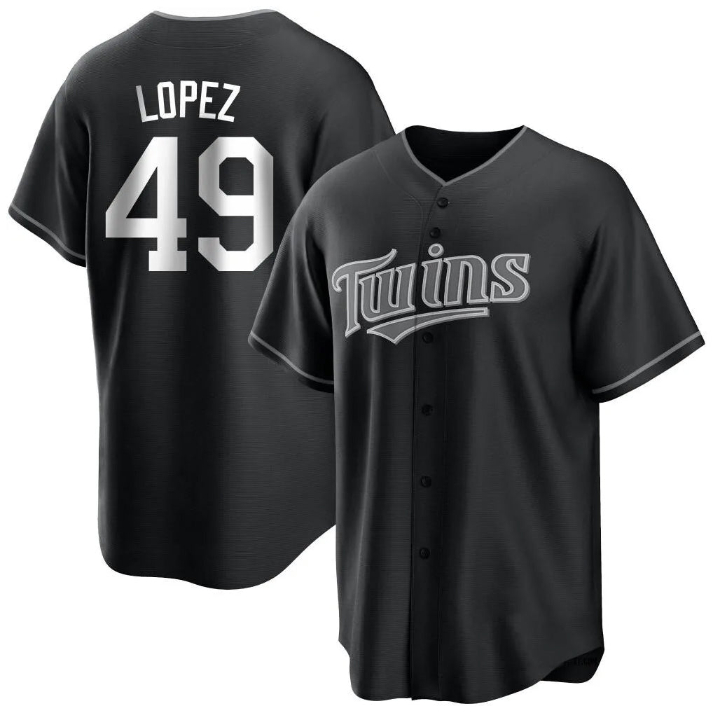 harde M.Twins #49 Pablo Lopez Player Black Home Game Stitched Jerseys