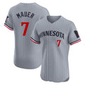 harde M.Twins #7 Joe Mauer Player Gray Home Limited Elite Stitched Jerseys