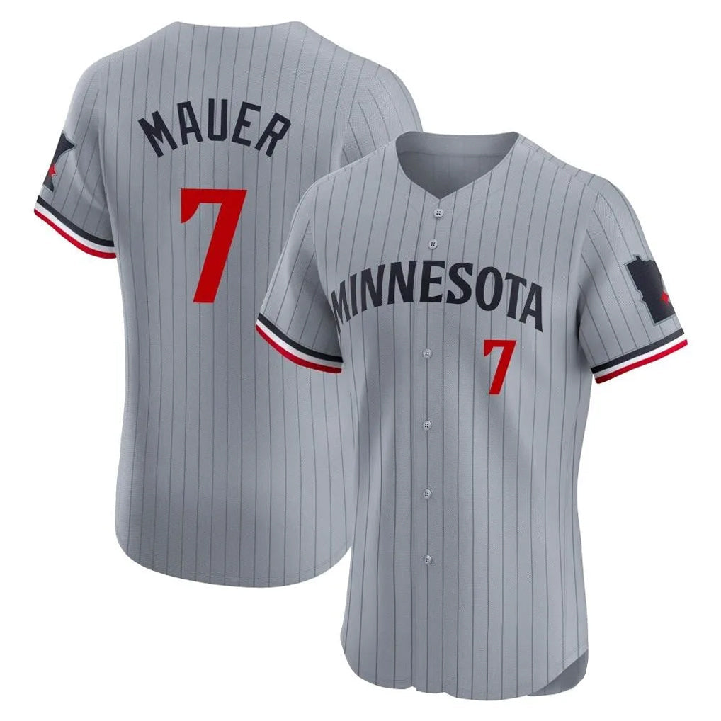 harde M.Twins #7 Joe Mauer Player Gray Home Limited Elite Stitched Jerseys