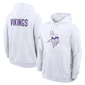 harde MN.Vikings White LOGO Pullover Hoodies Home Game Blank Player Stitched Jerseys