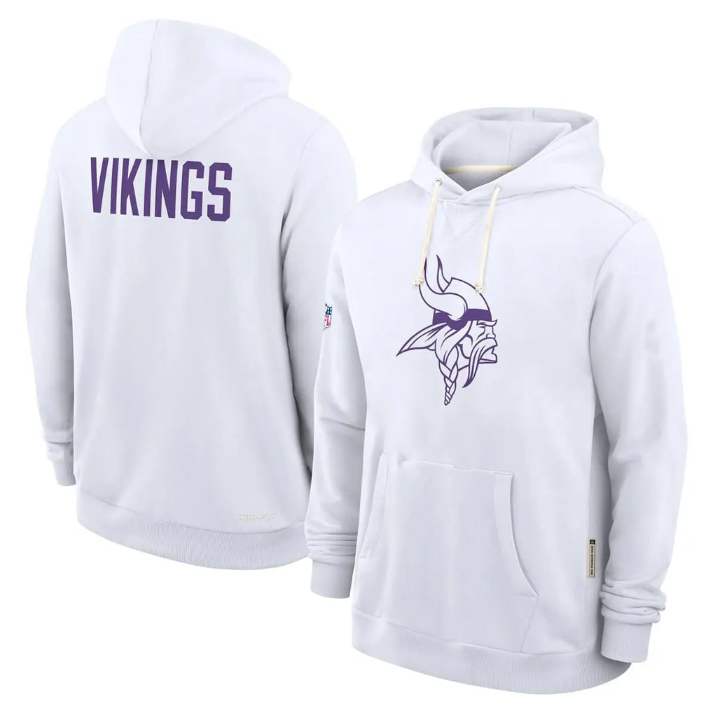 harde MN.Vikings White LOGO Pullover Hoodies Home Game Blank Player Stitched Jerseys