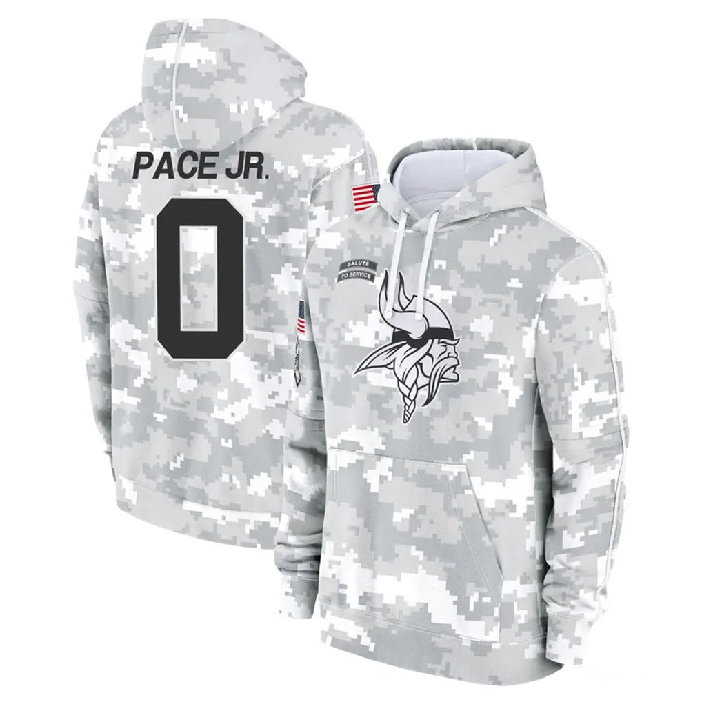 harde MN.Vikings #0 Ivan Pace Jr. Player Arctic Camo Salute to Service Pullover Hoodies Limited Game Stitched Jerseys