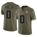 harde MN.Vikings #0 Ivan Pace Jr. Player Olive Salute To Service Limited Stitched Jerseys