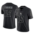 harde MN.Vikings #15 Dallas Turner Player Black Reflective LImited Home Game Stitched Jerseys