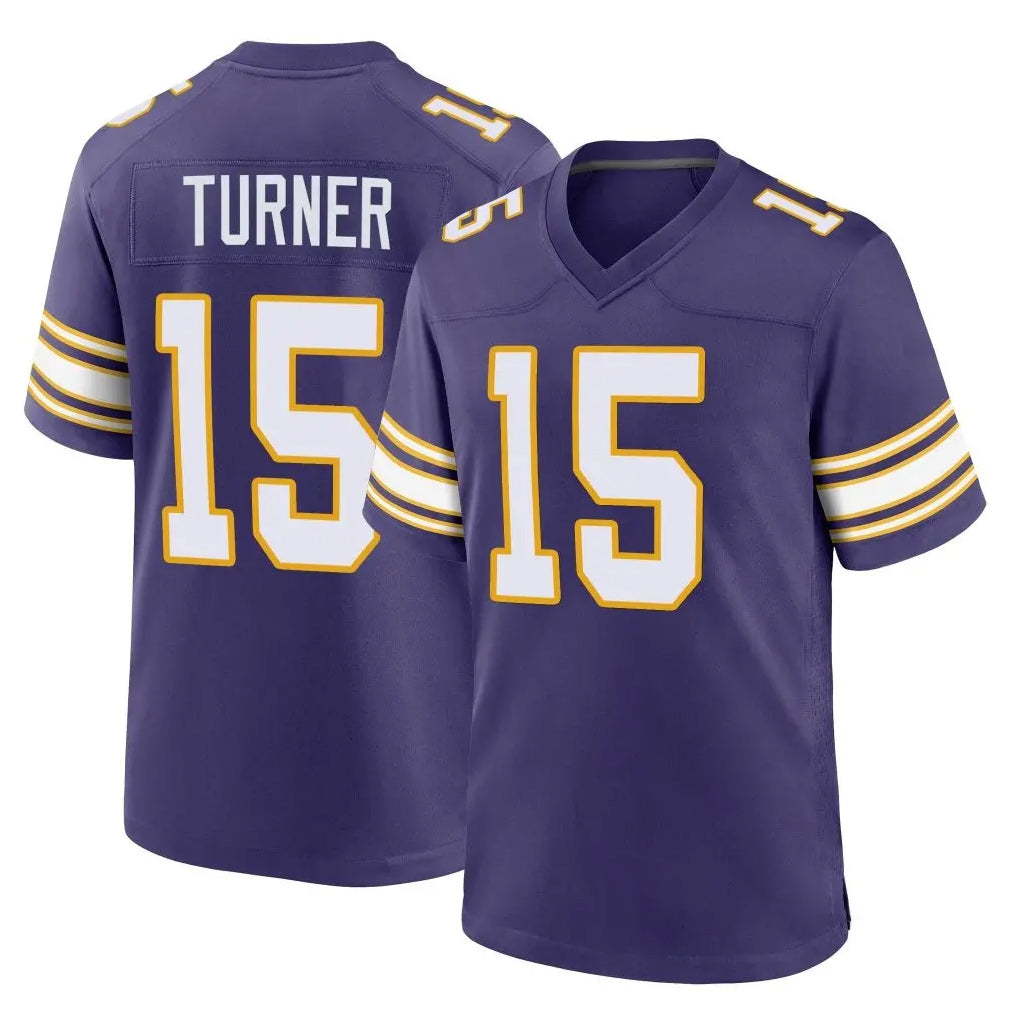 harde MN.Vikings #15 Dallas Turner Player Purple Classic Home Game Stitched Jerseys
