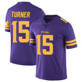 harde MN.Vikings #15 Dallas Turner Player Purple Limited Color Rush Home Game Stitched Jerseys