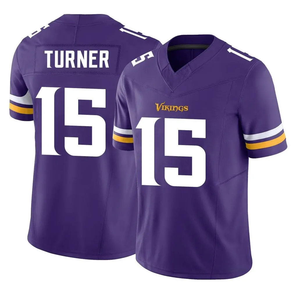 harde MN.Vikings #15 Dallas Turner Player Purple Limited Vapor F.U.S.E. Home Game Stitched Jerseys