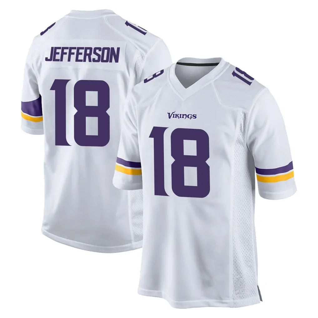 harde MN.Vikings #18 Justin Jefferson Player White Home Game Stitched Jerseys