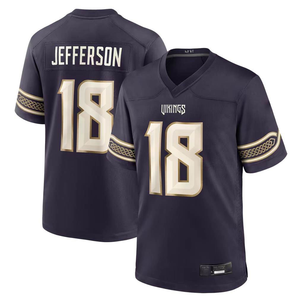 harde MN.Vikings #18 Justin Jefferson Purple 2026 Rivalries Collection Game Stitched Jerseys