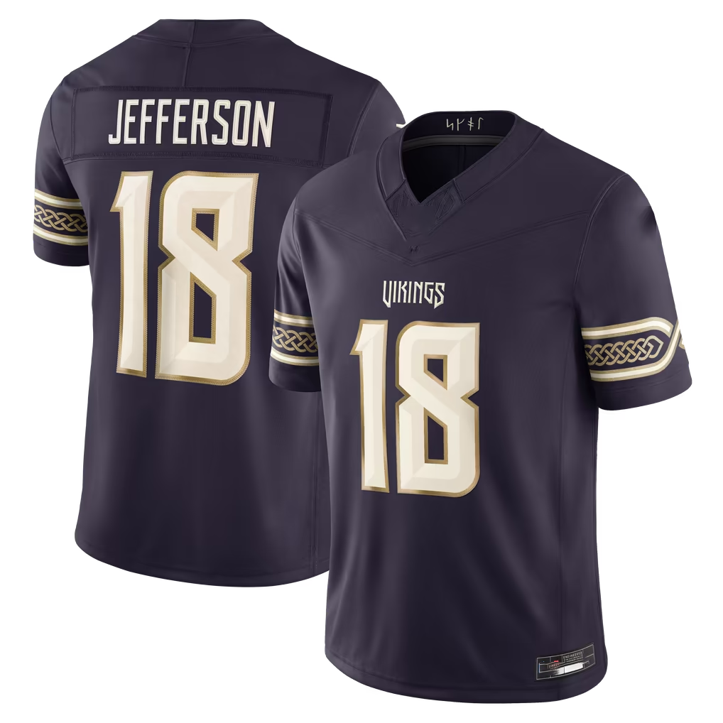 harde MN.Vikings #18 Justin Jefferson Purple 2026 Rivalries Collection Limited Stitched Jerseys