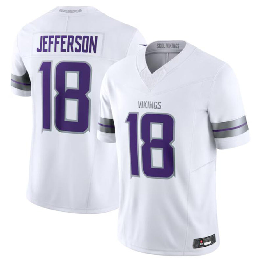 harde MN.Vikings #18 Justin Jefferson White Alternate Vapor F.U.S.E. Limited American Stitched Jerseys