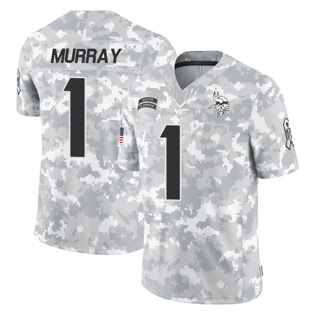 harde MN.Vikings #1 Kyler Murray Player Arctic Camo Salute To Service Limited Game Stitched Jerseys