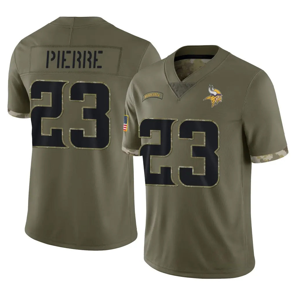 harde MN.Vikings #23 James Pierre Player Olive Salute To Service Limited Stitched Jerseys