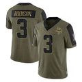 harde MN.Vikings #3 Jordan Addison Player Olive Salute To Service Limited Game Stitched Jerseys