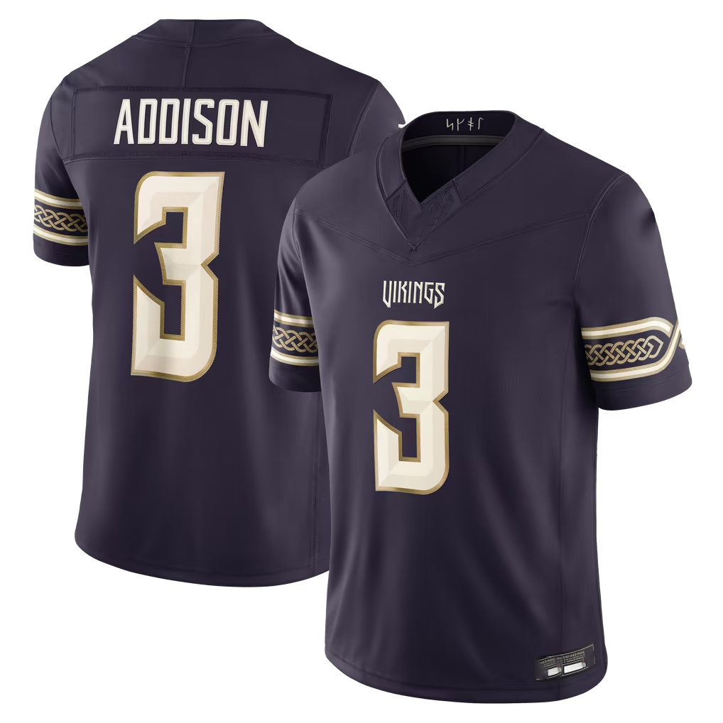 harde MN.Vikings #3 Jordan Addison Purple 2026 Rivalries Collection Limited Stitched Jerseys