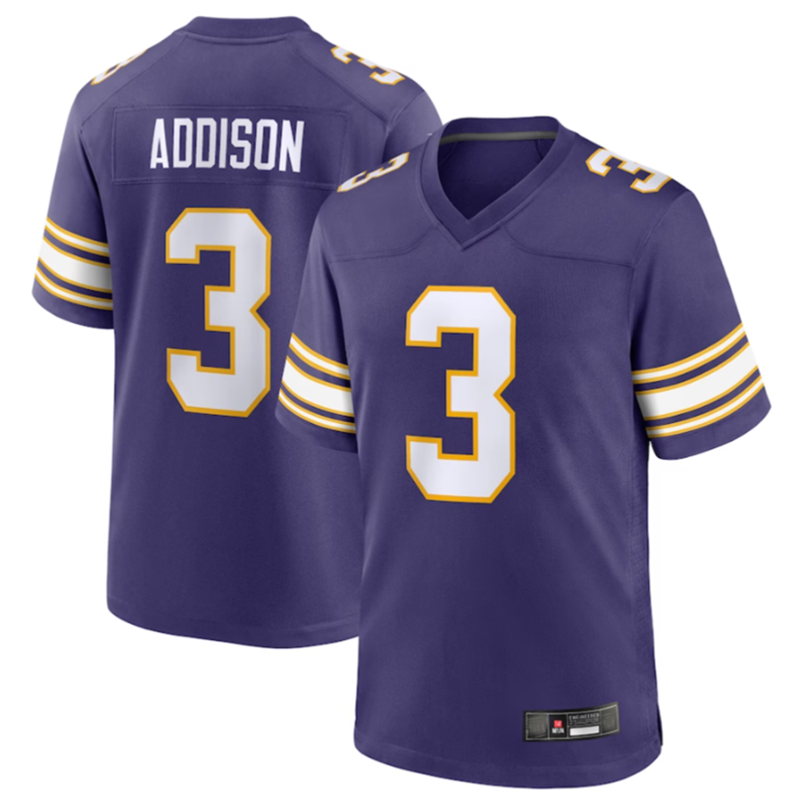 harde MN.Vikings #3 Jordan Addison Purple Classic Player Game American Stitched Jerseys