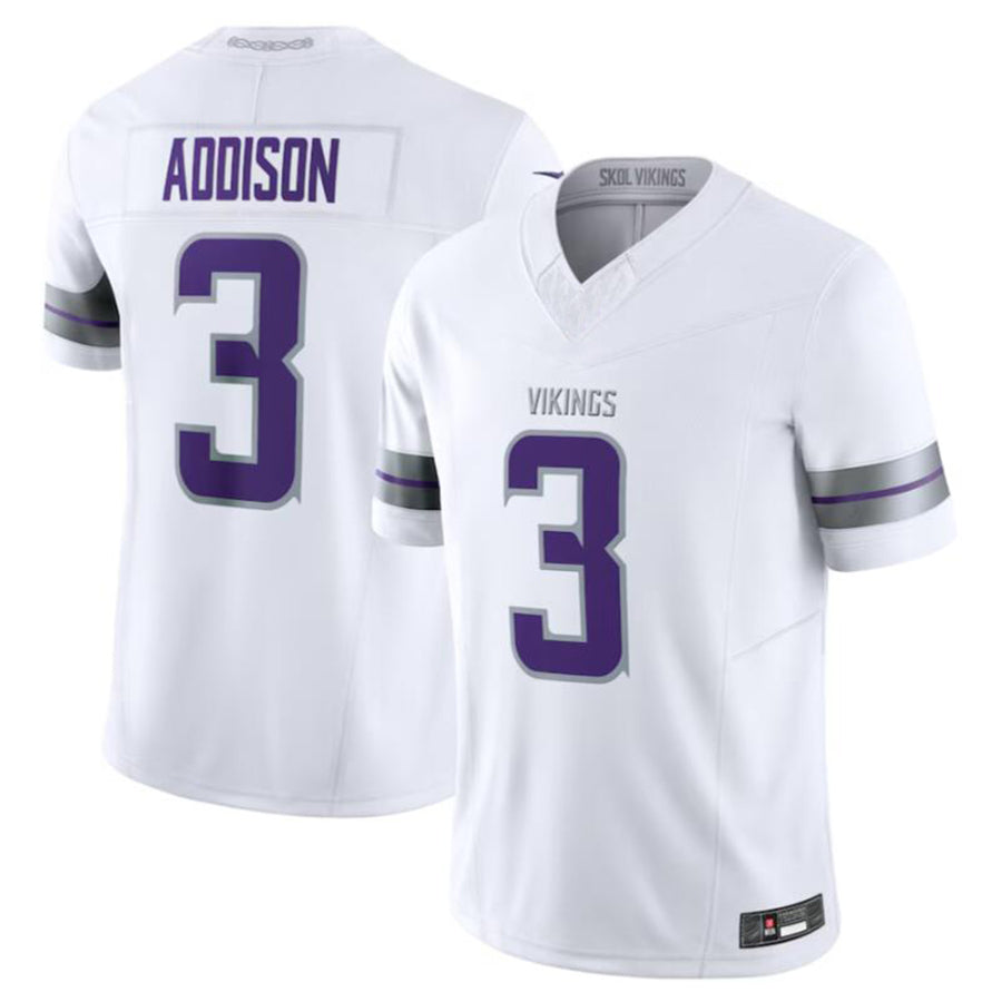 harde MN.Vikings #3 Jordan Addison White Alternate Vapor F.U.S.E. Limited American Stitched Jerseys
