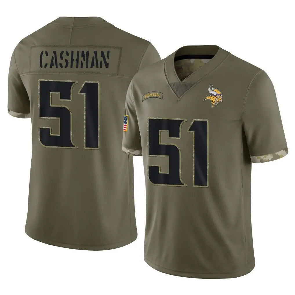 harde MN.Vikings #51 Blake Cashman Player Olive Salute To Service Limited Stitched Jerseys