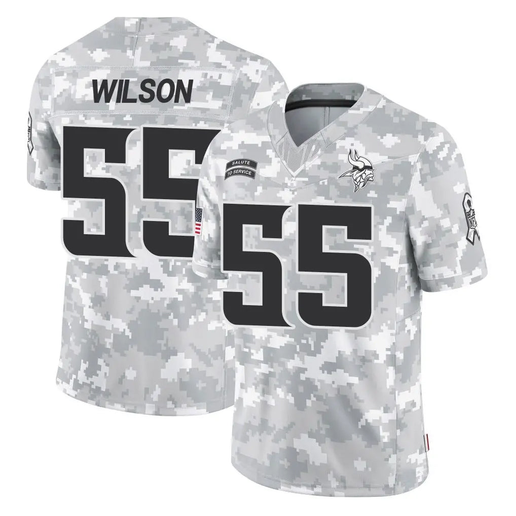 harde MN.Vikings #55 Eric Wilson Player Arctic Camo Salute To Service Limited Game Stitched Jerseys
