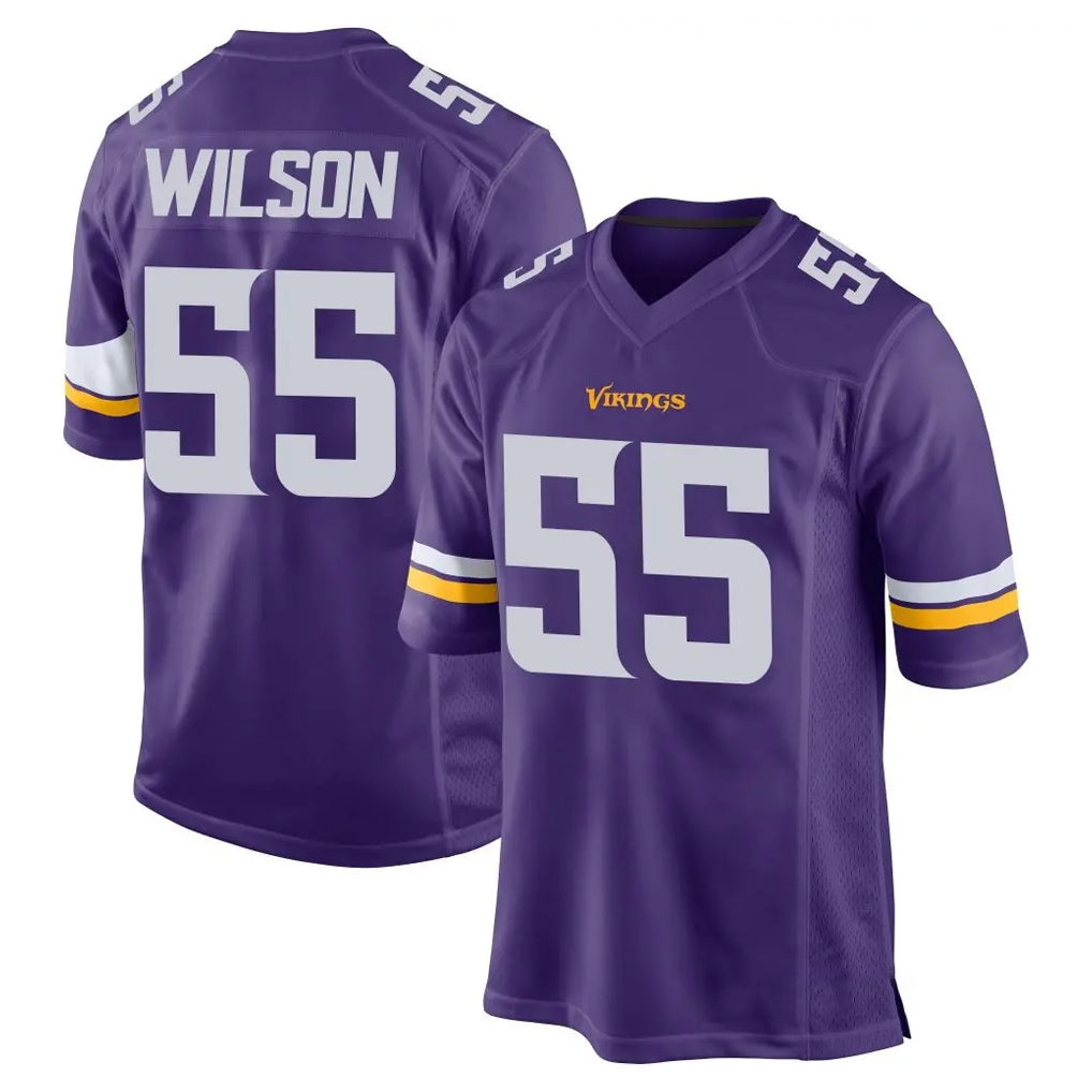 harde MN.Vikings #55 Eric Wilson Player Purple Home Game Stitched Jerseys