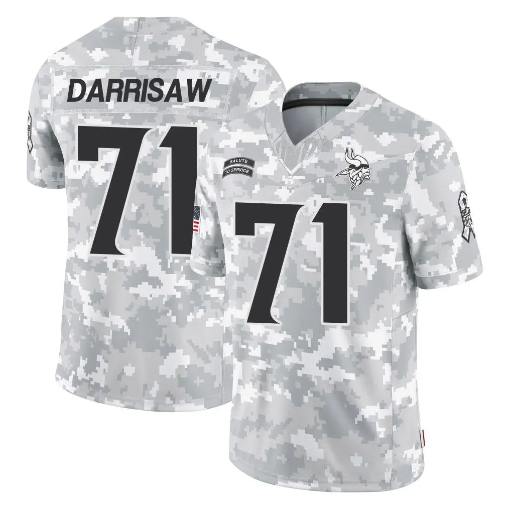 harde MN.Vikings #71 Christian Darrisaw Player Arctic Camo Salute To Service Limited Game Stitched Jerseys