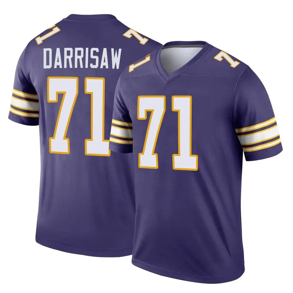 harde MN.Vikings #71 Christian Darrisaw Player Purple Limited Classic Home Game Stitched Jerseys
